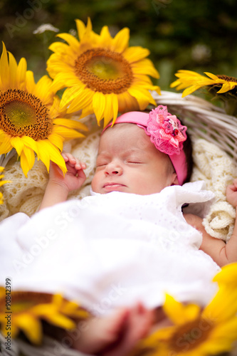 newborn girl sleeping