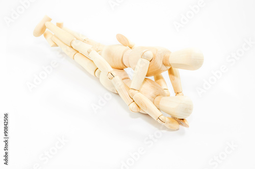 Dummy wooden sex on white background