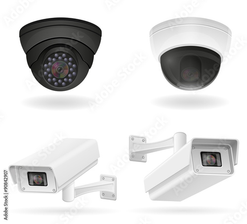 surveillance cameras vector illustration
