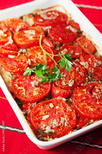 Tomato and rice casserole