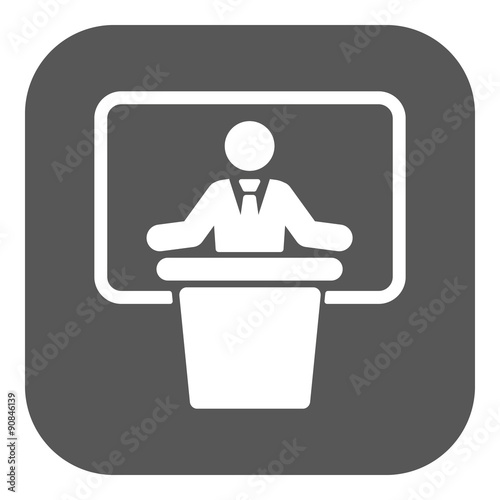 The speech icon. Speak and broadcaster, orator, presentation, conference symbol. Flat