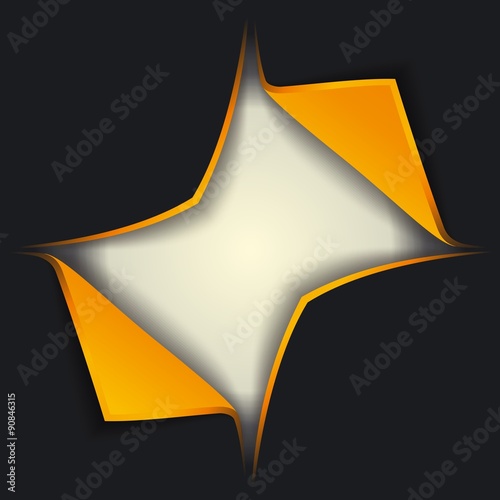 Incision in the paper crosswise with imitation ajar. 3D template design. Vector eps 10