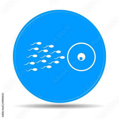 Sperm and egg cells thin line icon