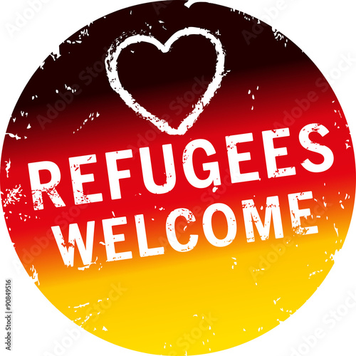 Button Herz Refugees Welcome Deutschland