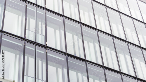 Facade of a reflex windows series, europe modern building