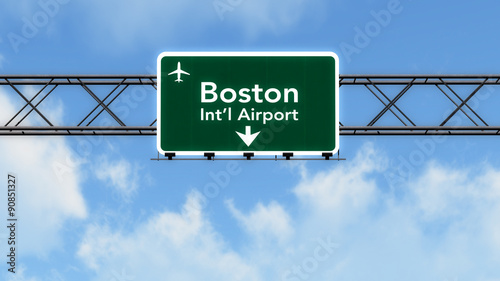 Boston USA Airport Highway Sign photo