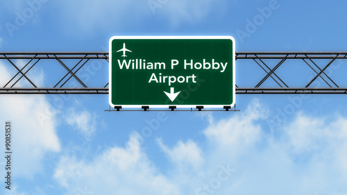 Houston Hobby USA Airport Highway Sign