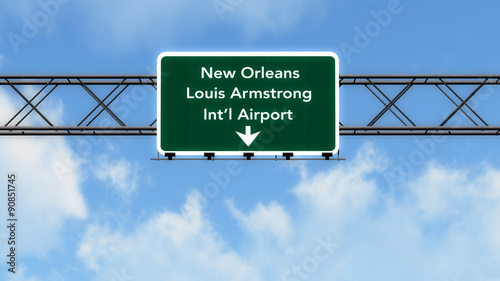 New Orleans USA Airport Highway Sign photo