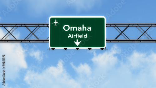 Omaha USA Airport Highway Sign