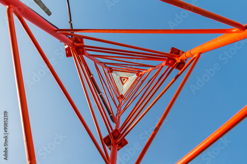 Bottom view communication tower 32 meter