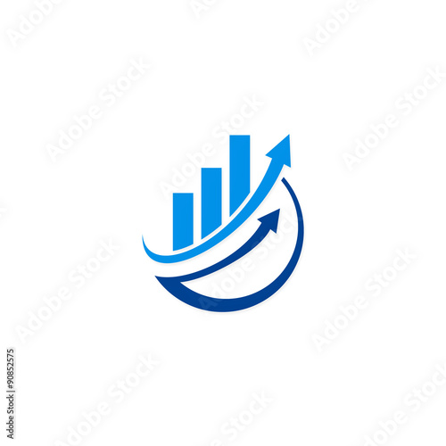 arrow chart business finance vector logo