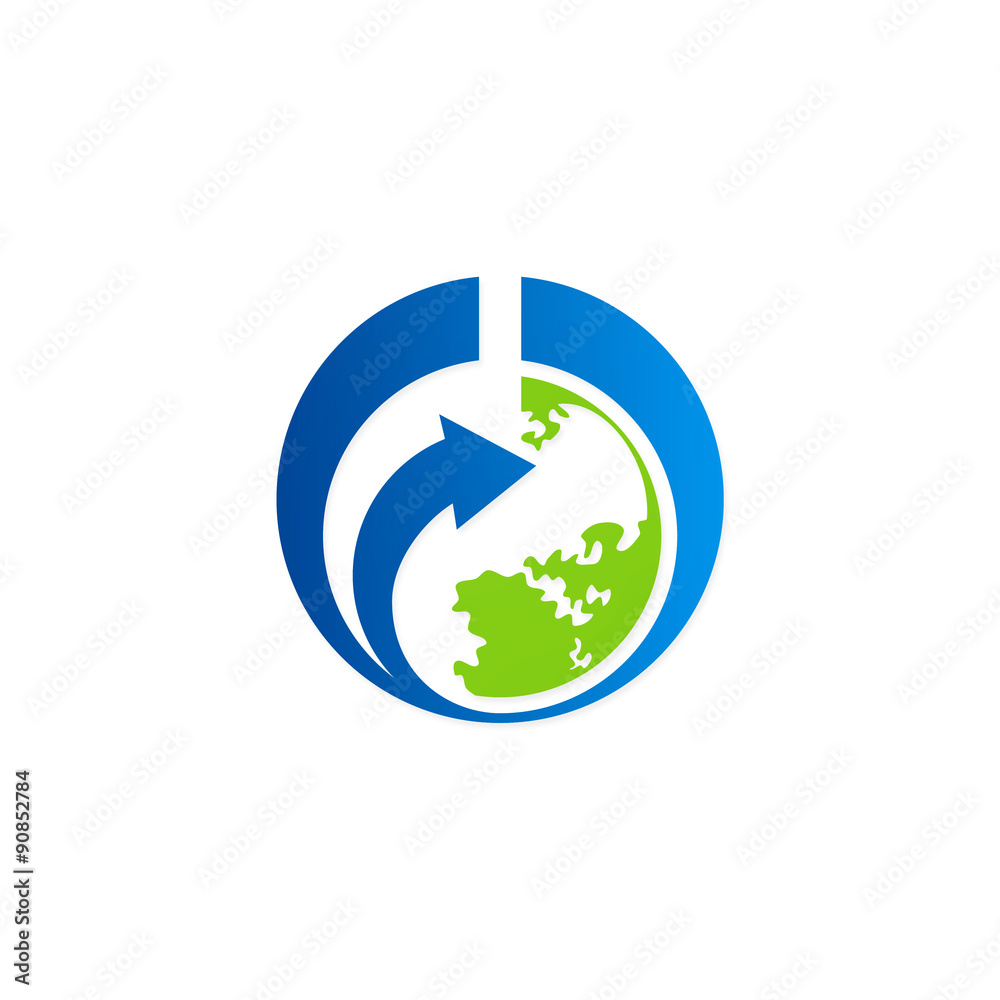 globe arrow earth map geology vector logo globe arrow earth map geology vector logo