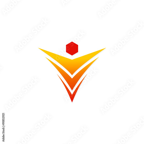 leader success man abstract vector logo