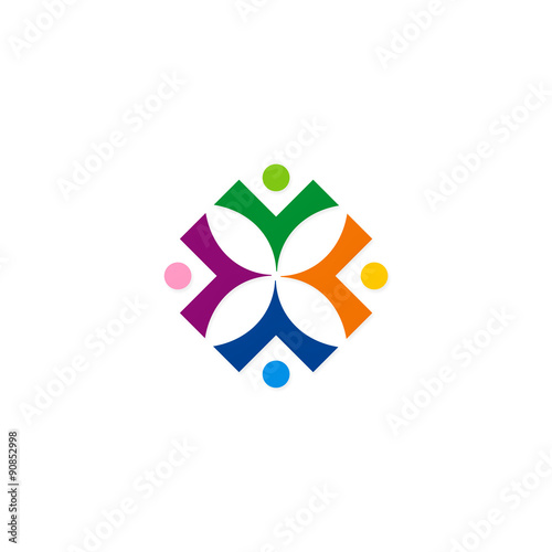 people diversity square colorful logo