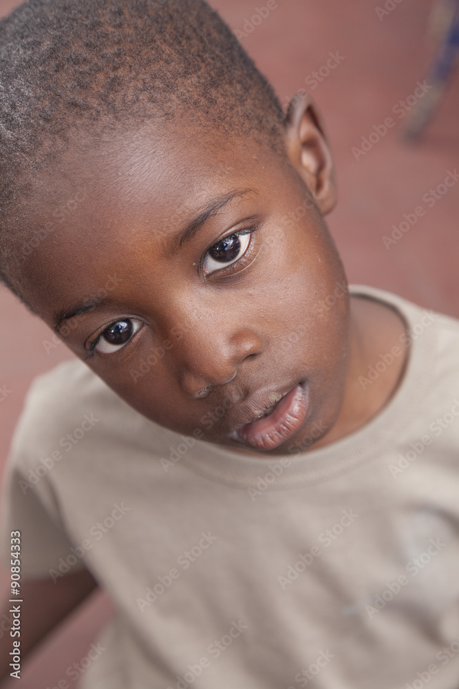 African boy doing funny face Stock Photo | Adobe Stock