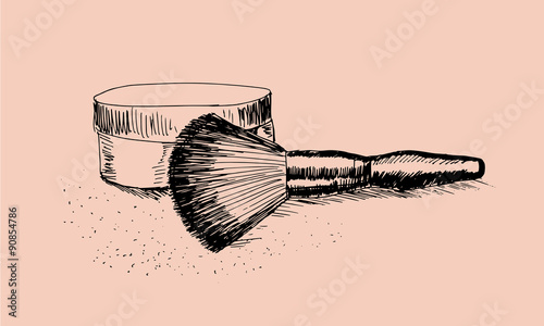 powder with a brush