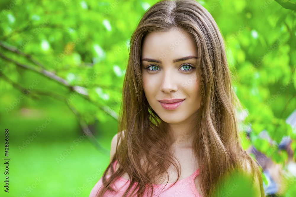 Russian beauty - Young brunette girl at a white birch Russian beauty - Young brunette girl at a white birch