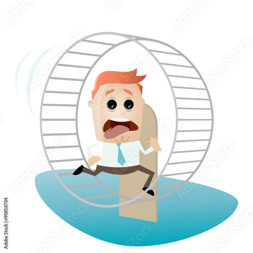 hamsterrad laufen stress business mann