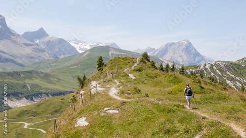 Hiker, young woman with backpack