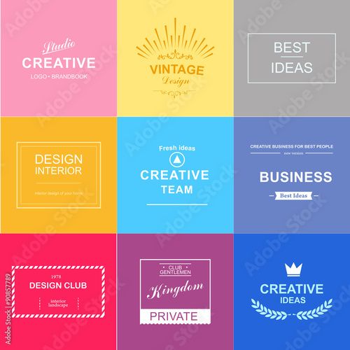 Logo set design elements