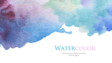Abstract acrylic and watercolor brush strokes painted background