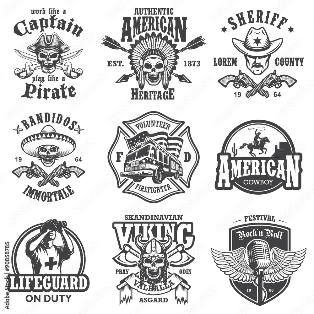 Set of vintage lifestyle emblems