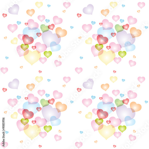Seamless colorful hearts pattern