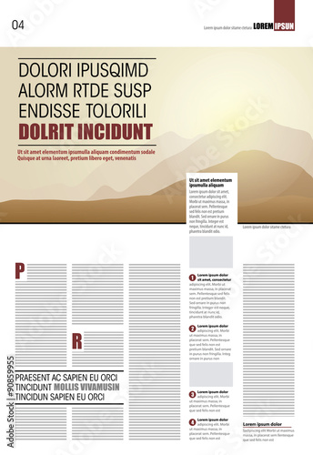 modern layout magazine page template