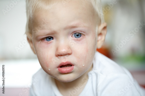 Small  crying toddler in pain