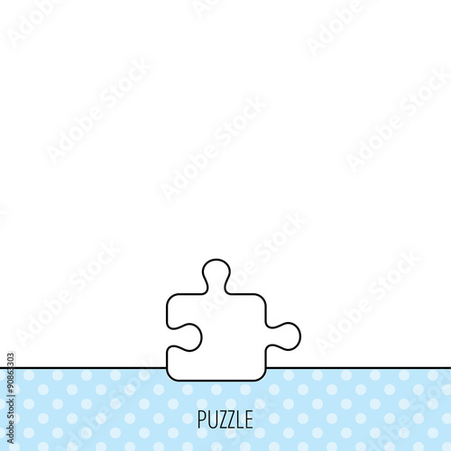 Puzzle icon. Jigsaw logical game sign.