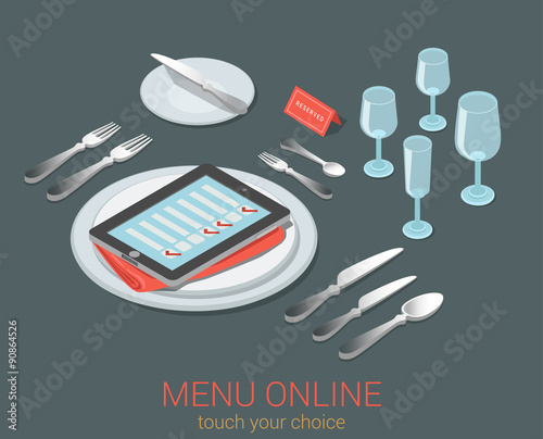 Electronic restautant menu order / reservation concept