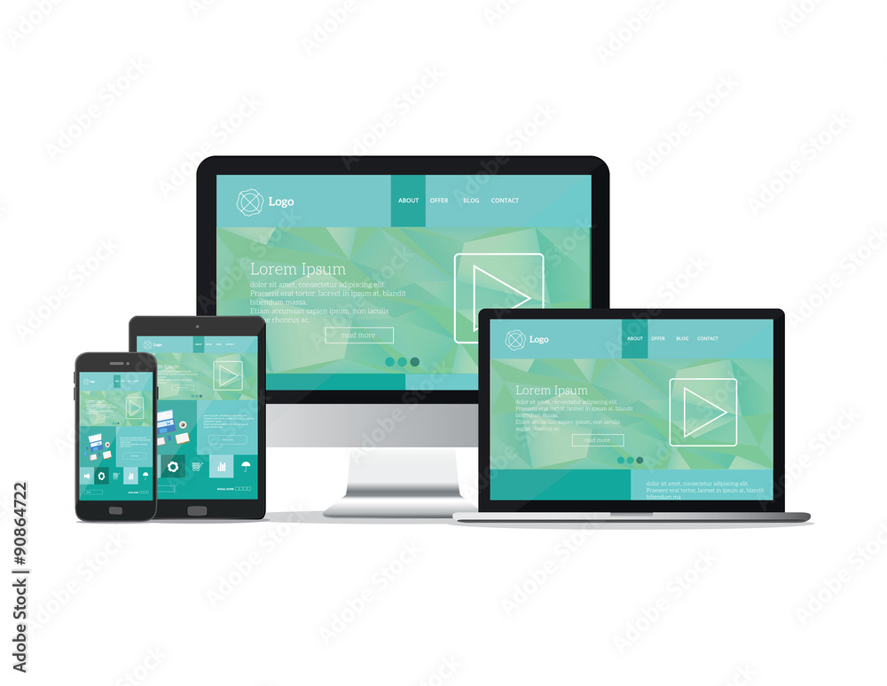 Modern web design concept. Flat vector illustration mock up Modern web design concept. Flat vector illustration mock up