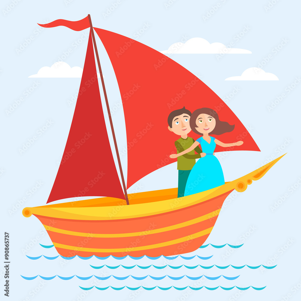 Vector Scarlet Sails illustraton Vector Scarlet Sails illustraton
