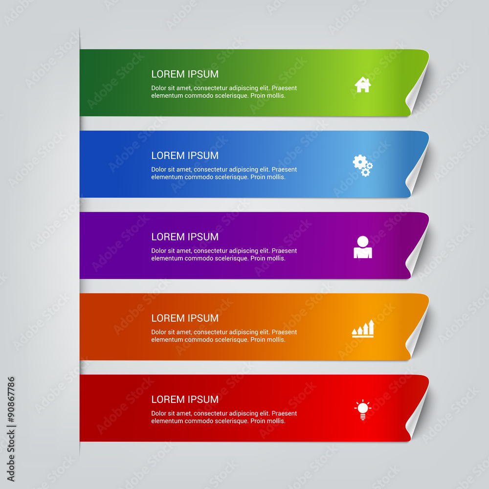 Process steps labels vector infographics mockup template Stock Vector ...