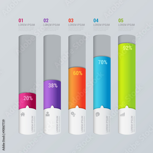 Vector indicator chart graphic infographics mockup template