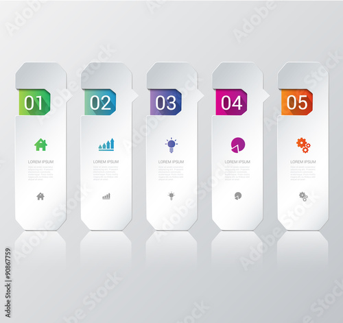 Vector process steps labels infographics background template