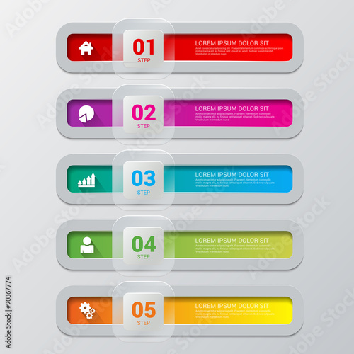 Process steps labels vector infographics mockup template © Sentavio
