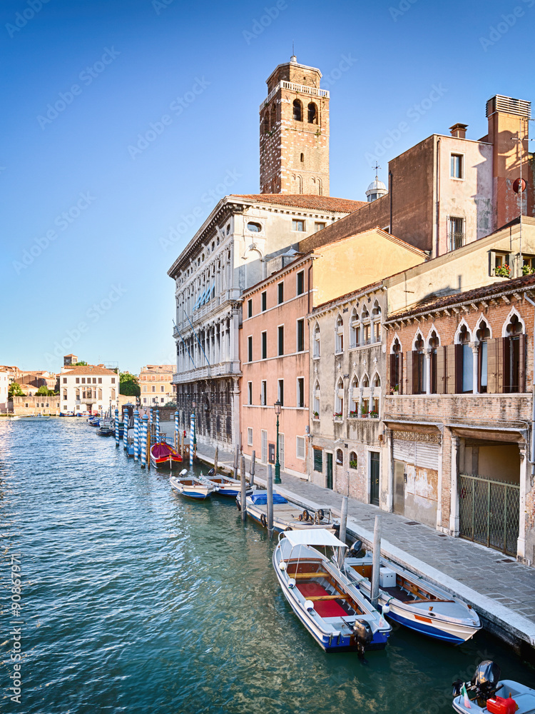 Venice - Canal, Boats and Buildings