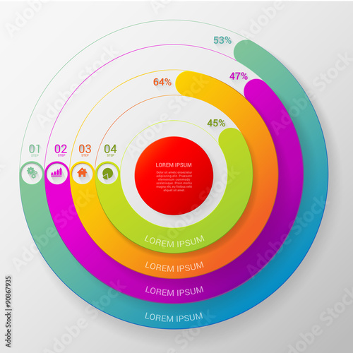 Vector circular chart graph infographic template background