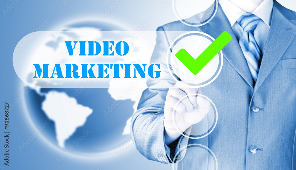 business man pressing checkbox Video Marketing business man pressing checkbox Video Marketing