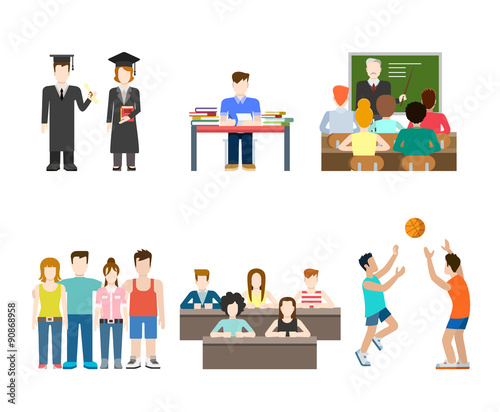Young people at school, university, college: student education