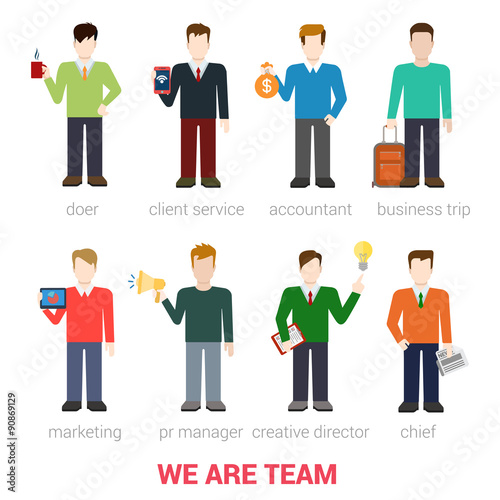 Flat vector businessmen company team staff people
