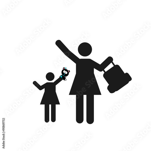 refugees illustration over white color background