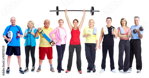 Group of healthy fitness people. photo