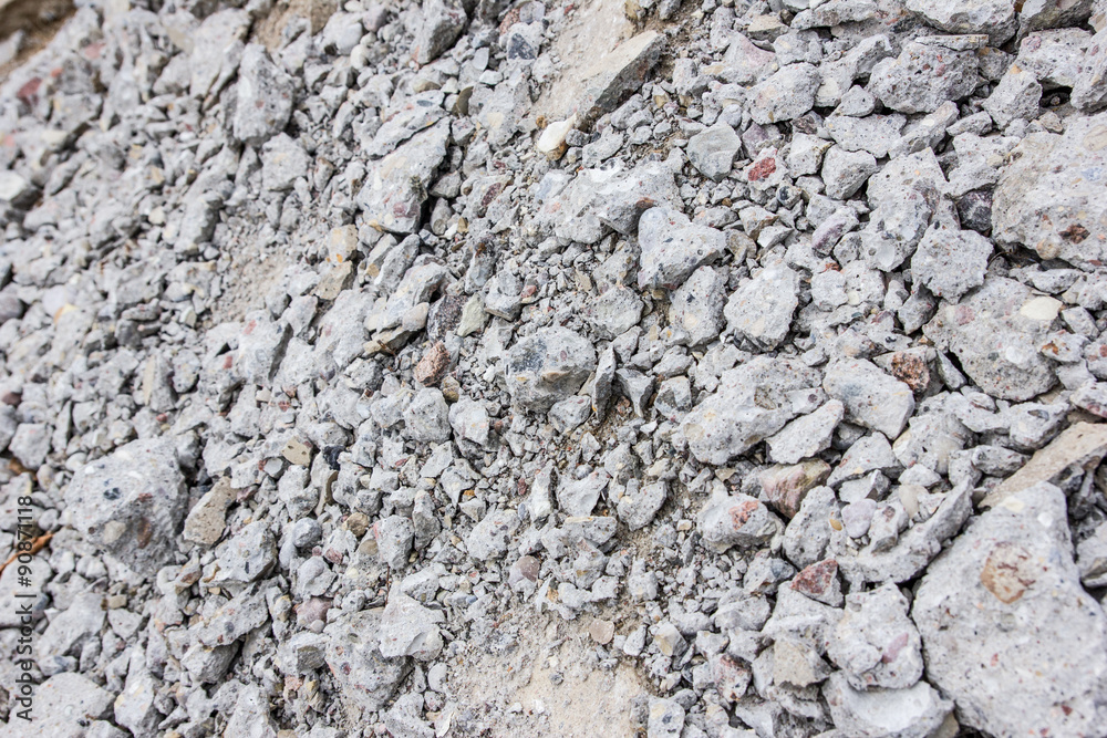Pieces of broken rocks and bricks on the ground texture Pieces of broken rocks and bricks on the ground texture