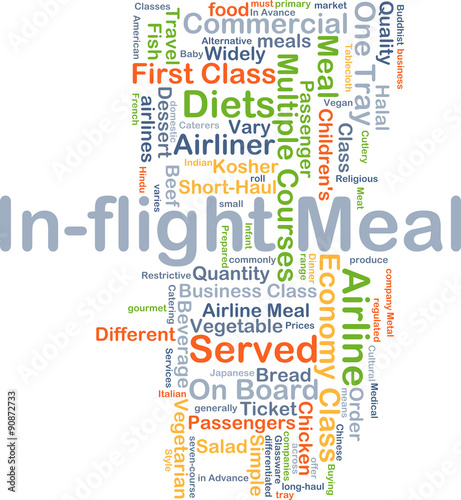 In-flight meal background concept