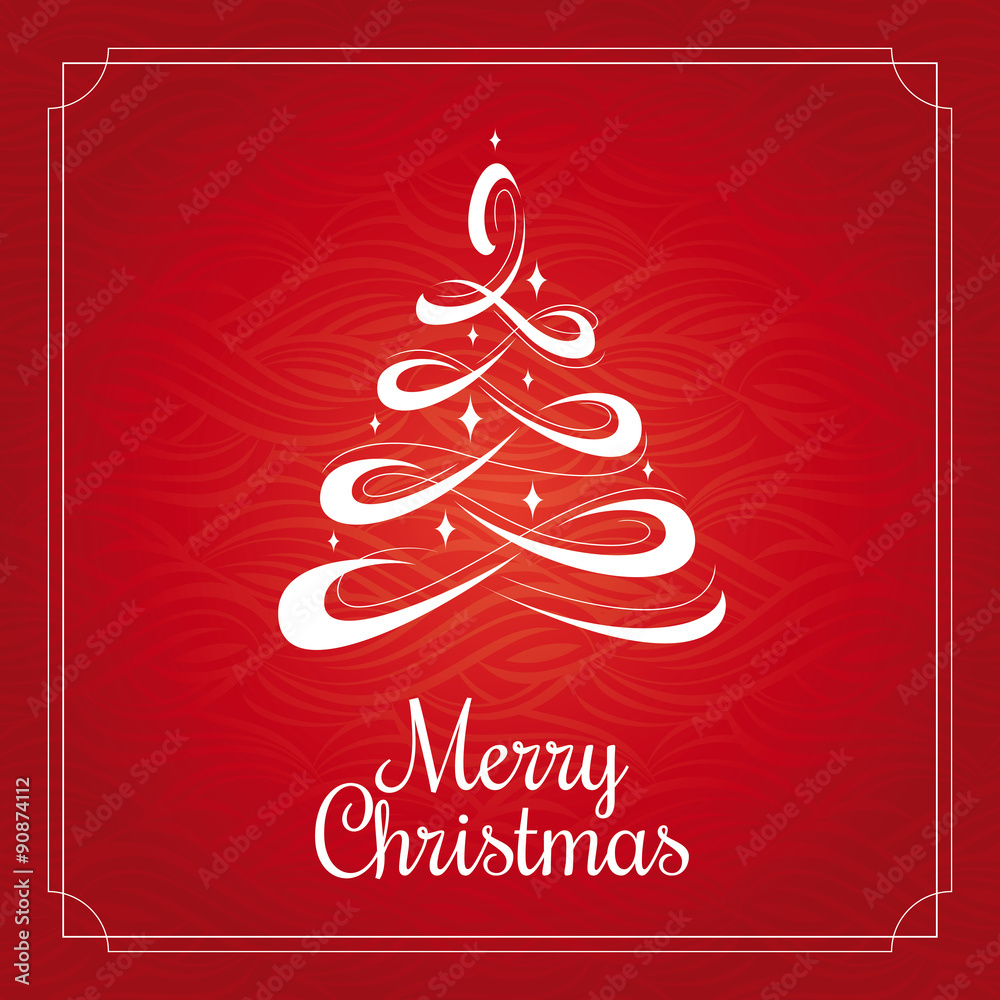 Christmas card with Christmas tree