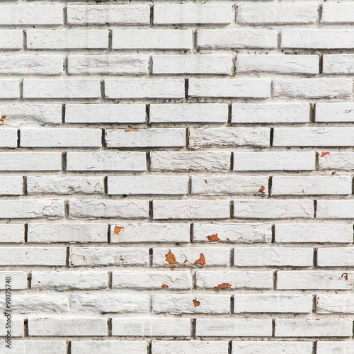 White painted brick wall background.