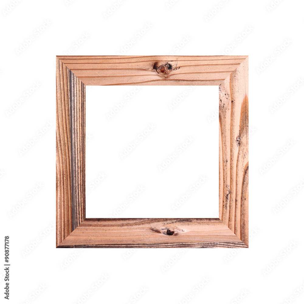 wooden frame isolated on white.