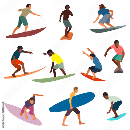 Collection of vector surfers